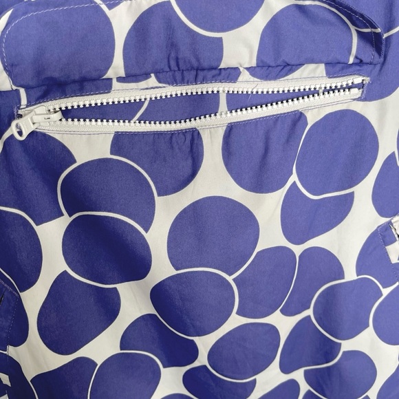 Boden Pullover Half Zip Windbreaker Jacket Purple Polka Dot Size 12 - Picture 8 of 13